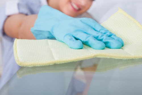 Builders cleaning process for dust removal and surface polishing