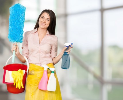 Carpet cleaning equipment prepared for a professional service appointment